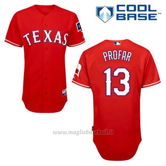 Maglia Baseball Uomo Texas Rangers Jurickson Profar 13 Rosso Alterner Cool Base
